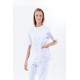 Uniforme blanco unisex cierre botones