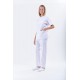 Uniforme blanco unisex cierre botones