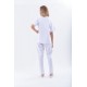 Uniforme blanco unisex cierre botones