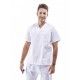 Uniforme blanco unisex cuello pico