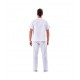 Uniforme blanco unisex cuello pico