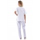 Uniforme blanco unisex cierre botones