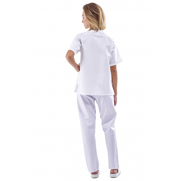 Uniforme blanco unisex cierre botones Uniforme blanco unisex cierre botones