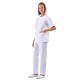 Uniforme blanco unisex cierre botones