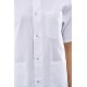 Uniforme blanco unisex cierre botones