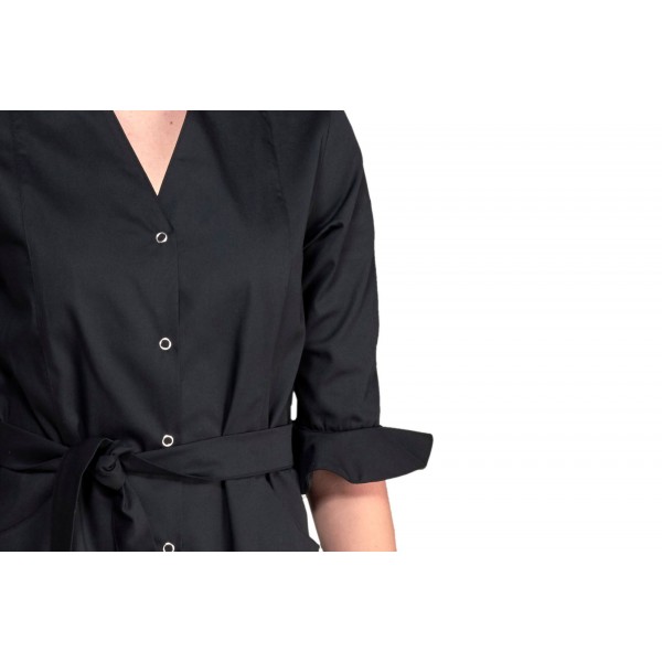 Uniforme negro mujer tipo bata Uniforme negro mujer tipo bata