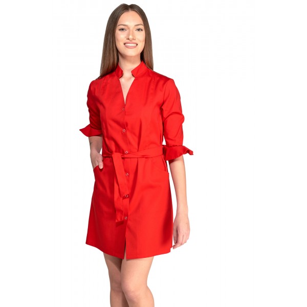 Uniformeazul rojo mujer tipo bata