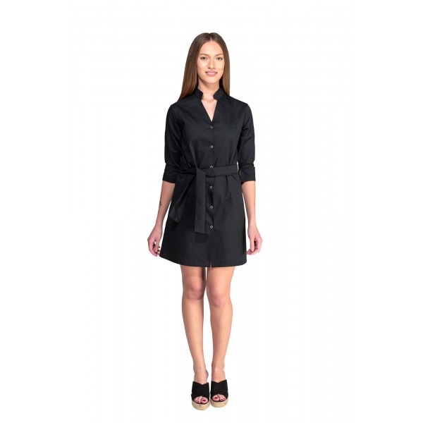 Uniforme negro mujer tipo bata Uniforme negro mujer tipo bata